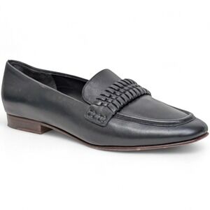 Veronica Beard Arlie Black Nappa Leather Braided Loafers Italy 6.5M